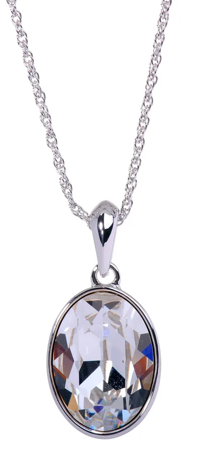 Necklaces Red N7175 Rhodium Swarovski Oval Pendant Necklace