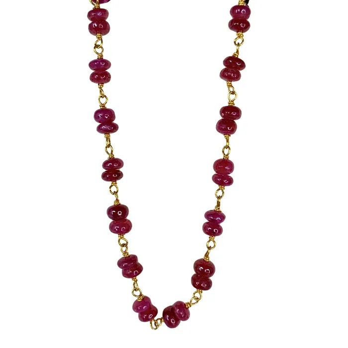 Necklaces Ruby Bead Rosary Necklace Donald Haack Diamonds