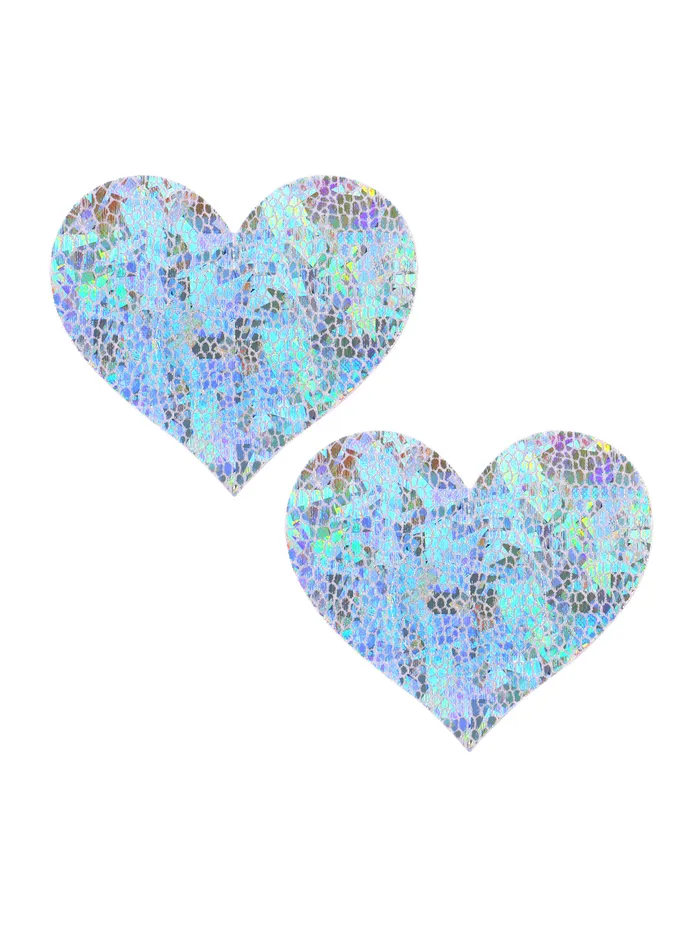 Necklaces Silver Holographic Heart Pasties THE LUMi SHOP