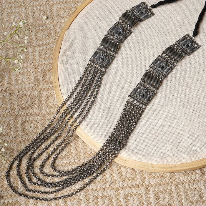 Necklaces Teejh Garul Silver Oxidised Necklace Teejh