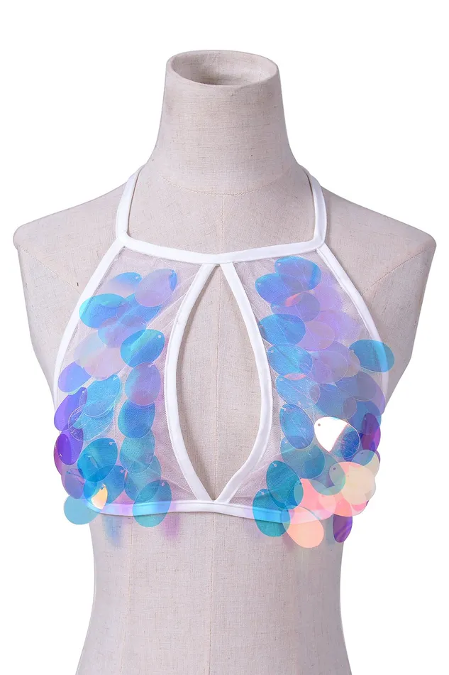 Necklaces THE LUMi SHOP Mermaid Scales Sequin Halter Top