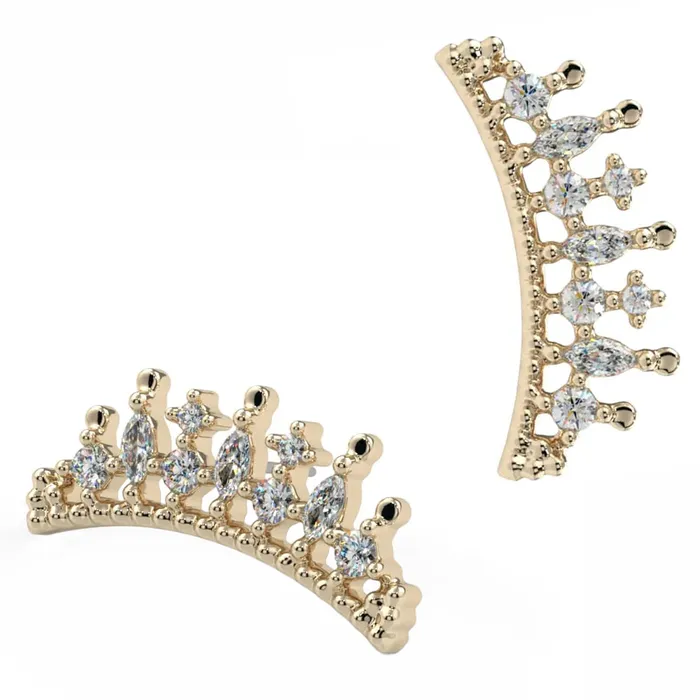 Necklaces threadless Anastasia End in Gold Platinum with CZs Kiwi Diamond