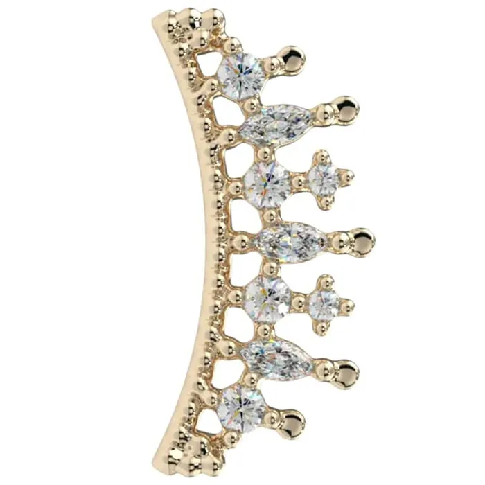 Necklaces threadless Anastasia End in Gold Platinum with CZs Kiwi Diamond