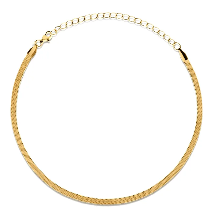 Nic Herringbone Chain Choker Necklace Ellie Vail Necklaces
