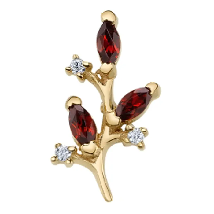 Nightshade Threaded End in Gold with Garnet Diamonds Body Vision BVLA Earrings Nightshade Threaded End in Gold with Garnet Diamonds Body Vision BVLA Earrings