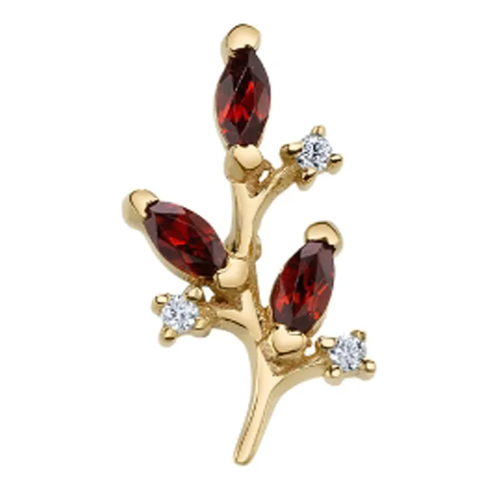 Nightshade Threaded End in Gold with Garnet Diamonds Body Vision BVLA Earrings