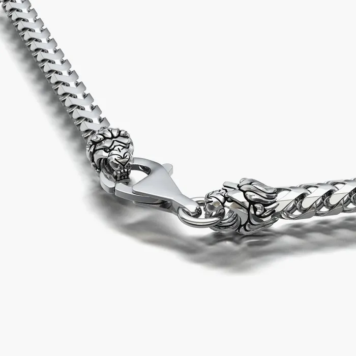 Proclamation Jewelry 3mm Silver Franco Chain Lion Clasp Necklaces