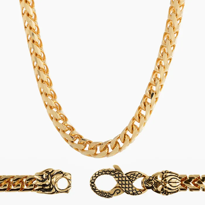 Proclamation Jewelry Earrings 65mm Diamond Cut Franco Chain 18k Yellow Gold