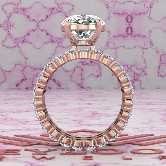 Rings 148 CTW Elongated Oval Cut ThreePiece Bridal D Color Basket Moissanite Set Leyloon Jewelry