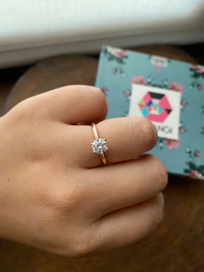 Rings Attrangi 90 cents Classic Round Solitaire Daily Wear Ring Rings Attrangi 90 cents Classic Round Solitaire Daily Wear Ring