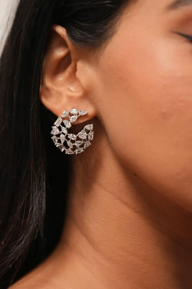Rings Attrangi Multi Solitaire Crescent Diamond Studs