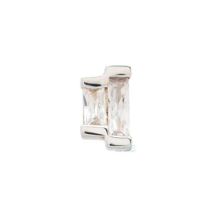 Rings Ember Body Jewelry threadless Two Step End in Gold with White CZs
