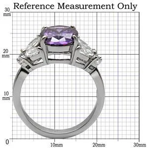 Rings Green CJ7776OS Wholesale Stainless Steel Oval Cut Amethyst CZ Ring