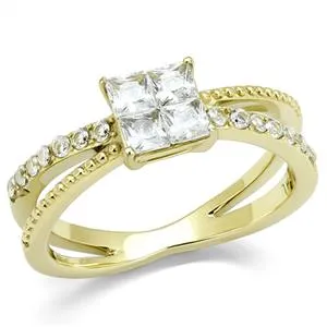 Rings Green CJE3181 Wholesale Womens Stainless Steel IP Gold Clear AAA Grade CZ Fashion Ring Rings Green CJE3181 Wholesale Womens Stainless Steel IP Gold Clear AAA Grade CZ Fashion Ring