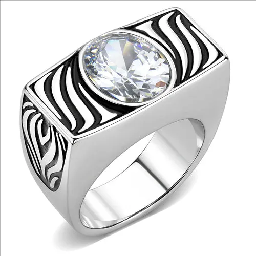 Rings Green CJE3620 Wholesale Mens Stainless Steel AAA Grade CZ Clear Single Stone Ring Rings Green CJE3620 Wholesale Mens Stainless Steel AAA Grade CZ Clear Single Stone Ring