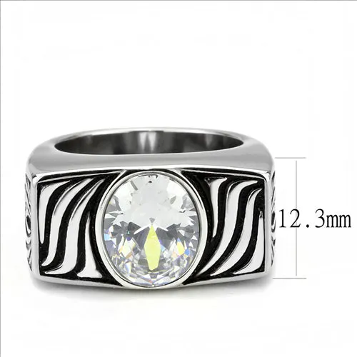 Rings Green CJE3620 Wholesale Mens Stainless Steel AAA Grade CZ Clear Single Stone Ring Rings Green CJE3620 Wholesale Mens Stainless Steel AAA Grade CZ Clear Single Stone Ring