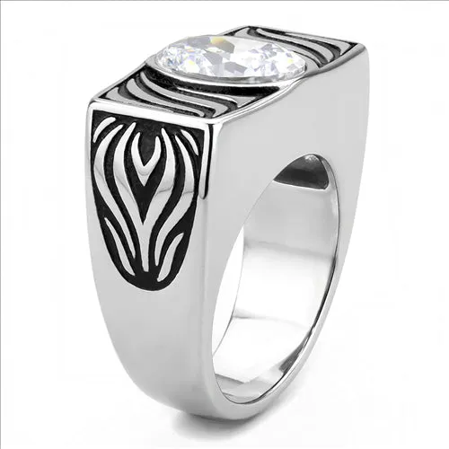 Rings Green CJE3620 Wholesale Mens Stainless Steel AAA Grade CZ Clear Single Stone Ring Rings Green CJE3620 Wholesale Mens Stainless Steel AAA Grade CZ Clear Single Stone Ring
