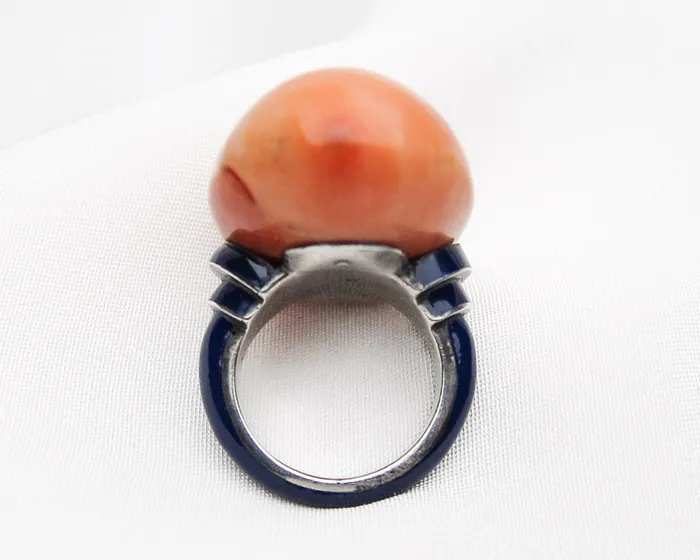 Rings Isadoras LD Coral and Enamel Art Deco Cocktail Ring Rings Isadoras LD Coral and Enamel Art Deco Cocktail Ring