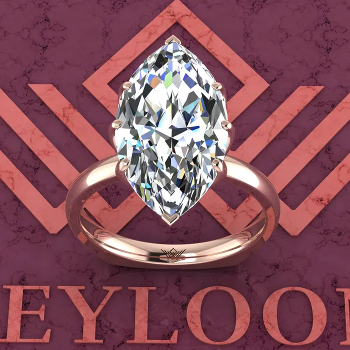 Rings Leyloon Jewelry 525 Carat Marquise Cut Tulip Set 8 Prong Solitaire Euro Shank D Color Moissanite Ring