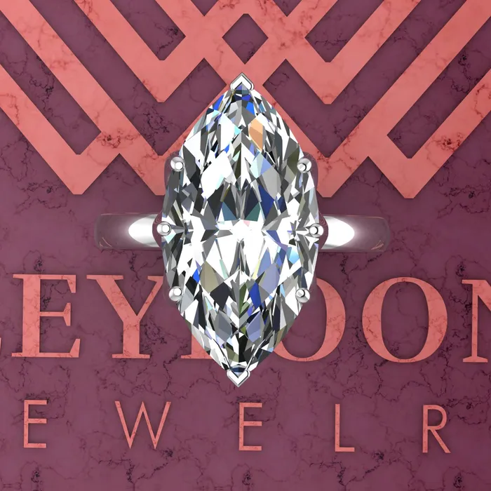 Rings Leyloon Jewelry 525 Carat Marquise Cut Tulip Set 8 Prong Solitaire Euro Shank D Color Moissanite Ring