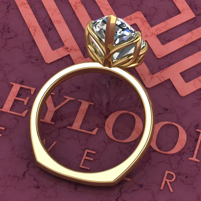 Rings Leyloon Jewelry 525 Carat Marquise Cut Tulip Set 8 Prong Solitaire Euro Shank D Color Moissanite Ring