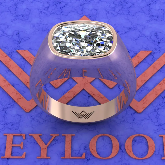 Rings Leyloon Jewelry 61 CT Medium Cushion Cut Man Engagement Ring D Color Bezel Moissanite Ring