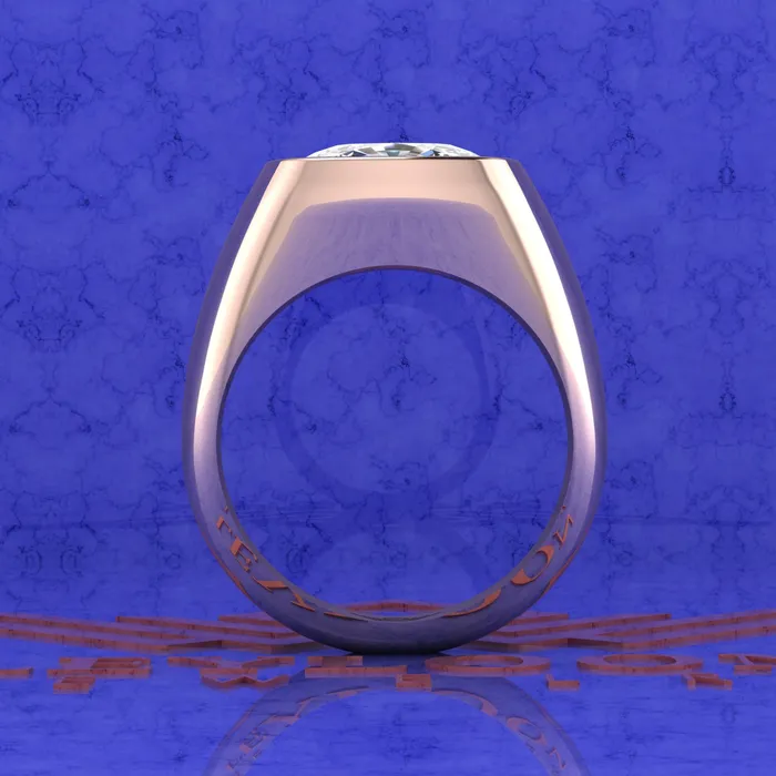 Rings Leyloon Jewelry 61 CT Medium Cushion Cut Man Engagement Ring D Color Bezel Moissanite Ring