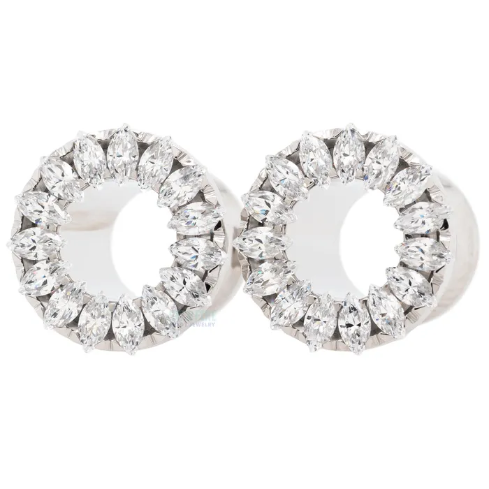 Rings Marquise Eyelets with BrilliantCut Gems Mint Green Anatometal