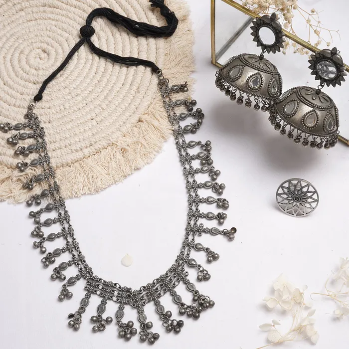 Rings Teejh Reeya Silver Oxidised Jewelry Gift Set Teejh