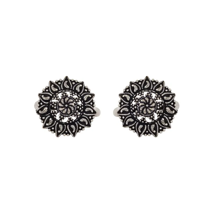Rings Teejh Saheli Silver Oxidised Toe Ring