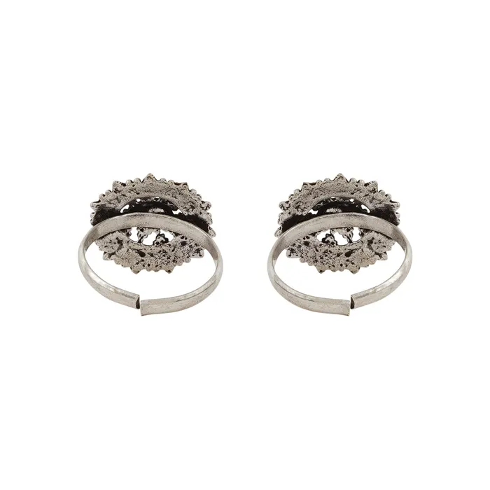 Rings Teejh Saheli Silver Oxidised Toe Ring