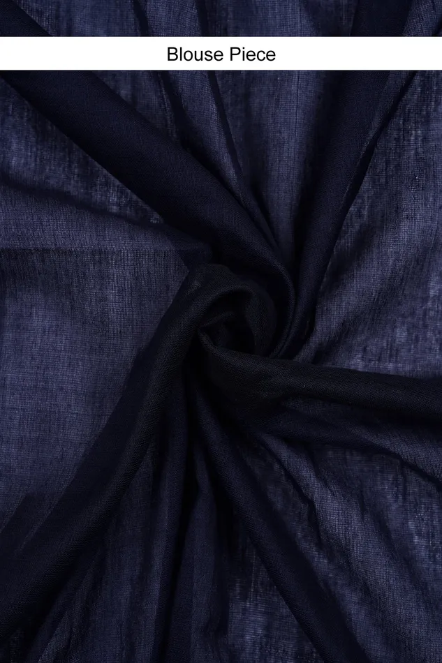Rings Teejh Teejh Varuni Maroon Navy Blue Mulmul Saree