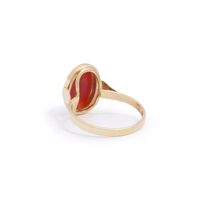 Rings Vintage Coral and 14k Gold Ring