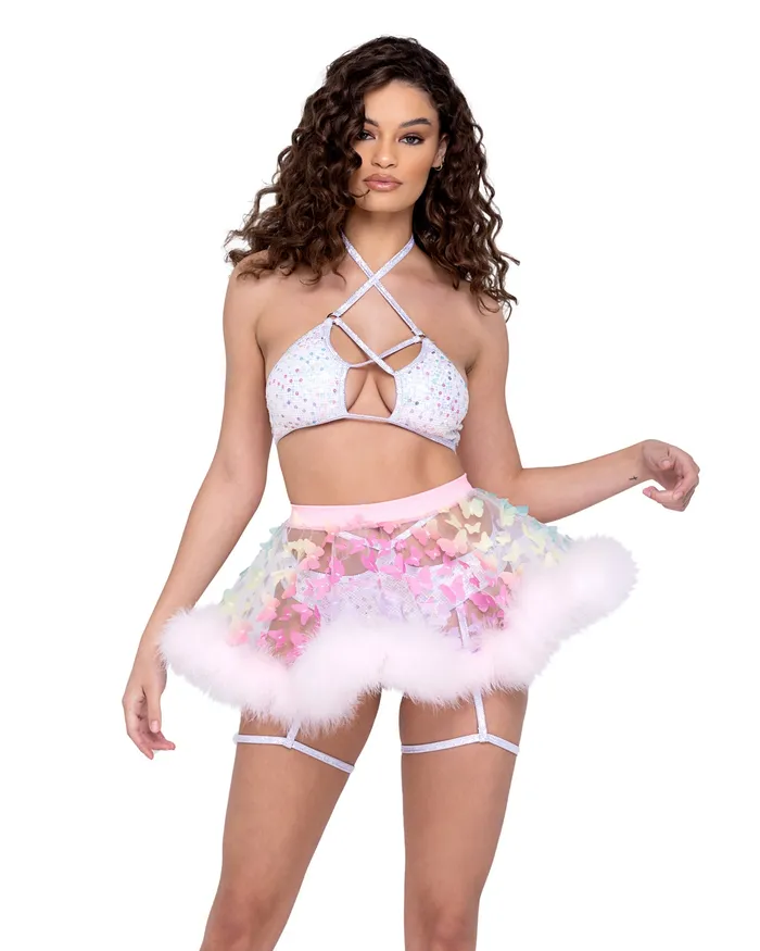 Roma Costume Inc Earrings 6245 Sheer Butterfly Skirt