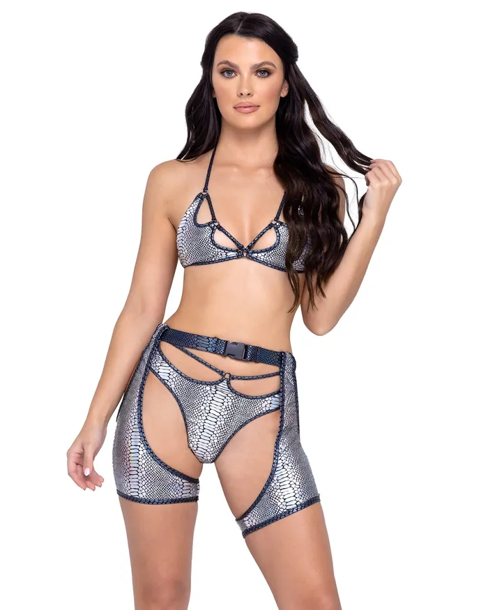 Roma Costume Inc Earrings 6319 Snake Skin Short Chaps