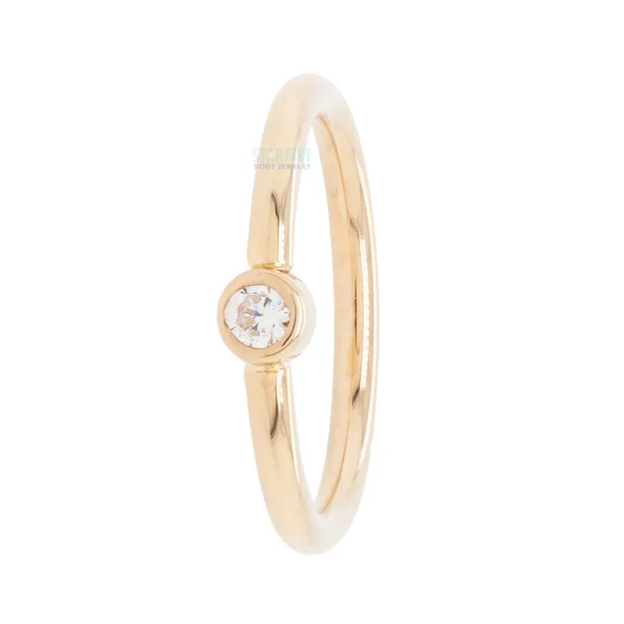 Round Fixed Bezel Seam Ring FBR in Gold with White CZ Body Vision BVLA Rings