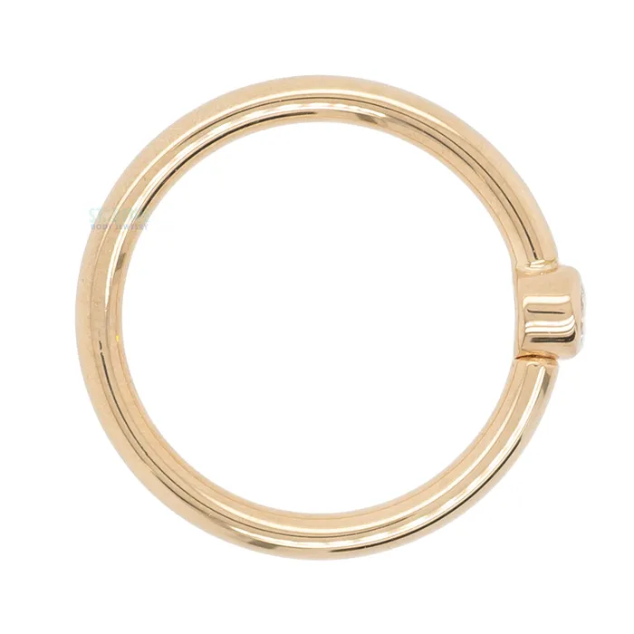 Round Fixed Bezel Seam Ring FBR in Gold with White CZ Body Vision BVLA Rings
