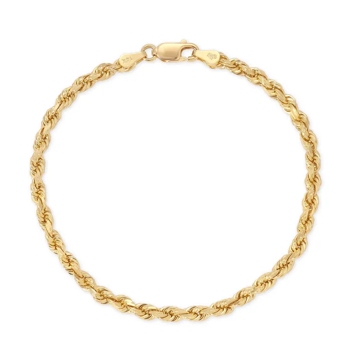 Saints Gold 30MM Rope Bracelet Diamond Cut Bracelets