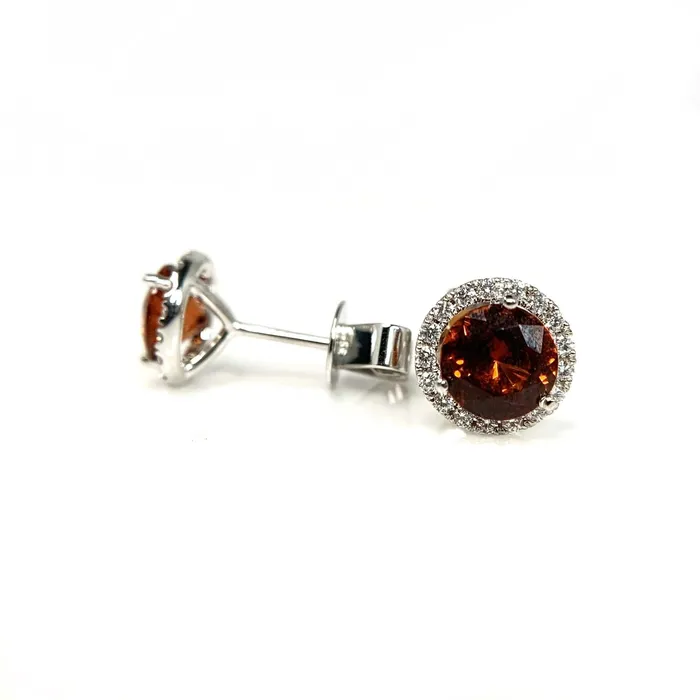 Spessartine Diamond Halo Studs Donald Haack Diamonds Necklaces Spessartine Diamond Halo Studs Donald Haack Diamonds Necklaces
