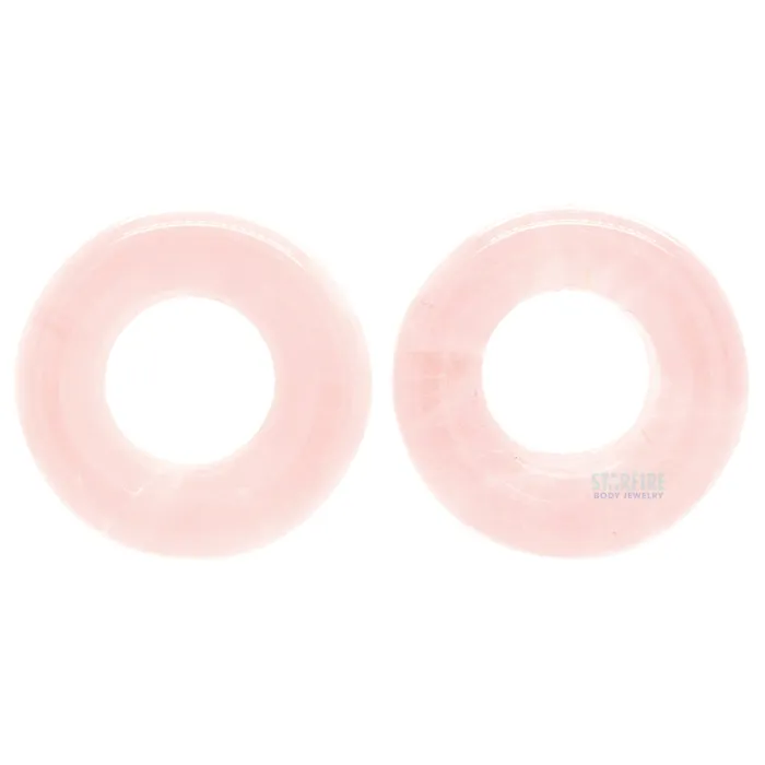 Stone Double Flare Eyelets Rose Quartz Oracle Body Jewelry Earrings