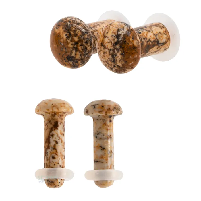 Stone Plugs Picture Jasper Oracle Body Jewelry Rings