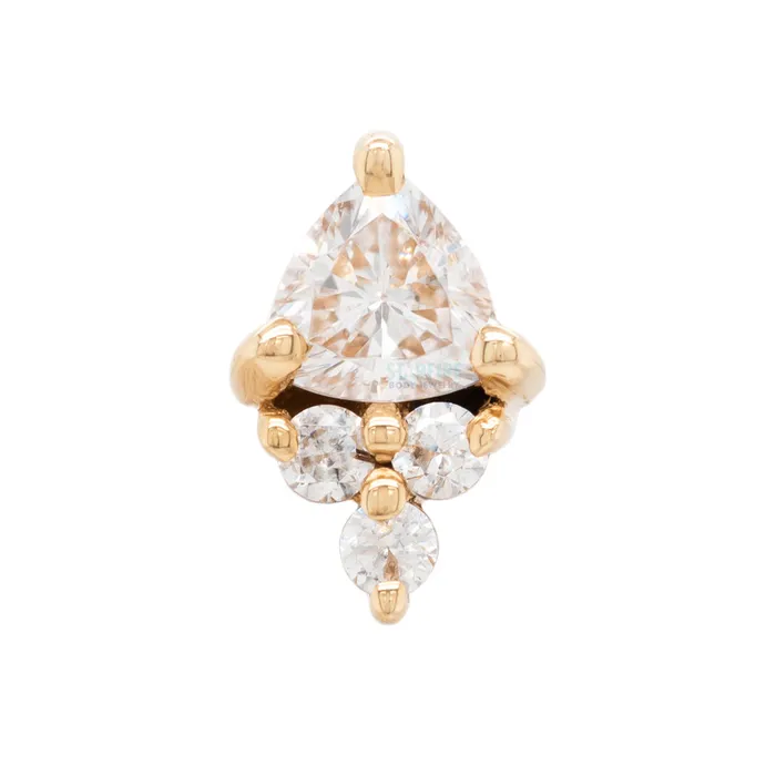 Tau Threaded End in Gold with White CZs Body Vision BVLA Necklaces