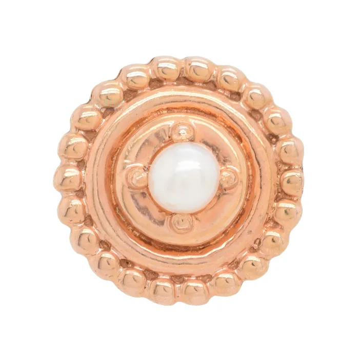 Tawapa Rings threadless Afghan Ring Pin in Gold with Gemstone