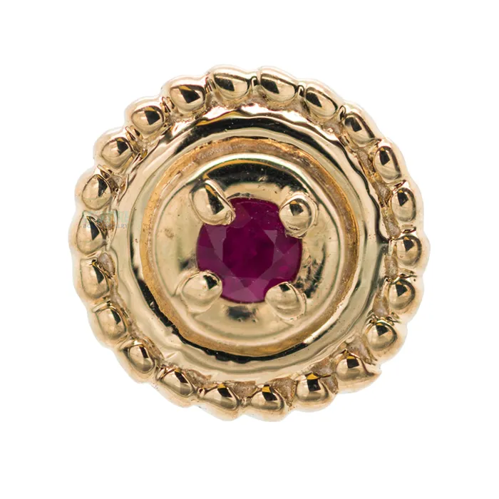 Tawapa Rings threadless Afghan Ring Pin in Gold with Gemstone