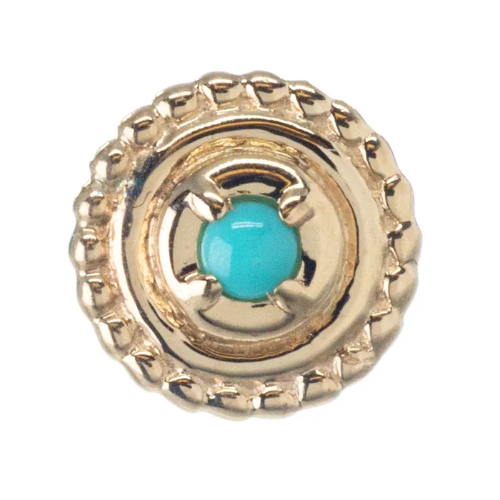 Tawapa Rings threadless Afghan Ring Pin in Gold with Gemstone