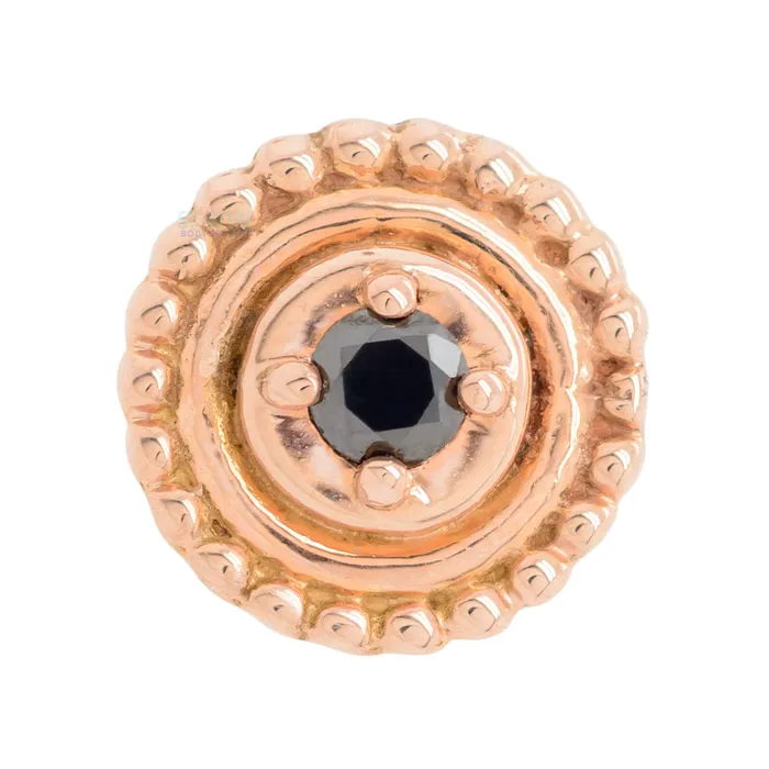 Tawapa Rings threadless Afghan Ring Pin in Gold with Gemstone