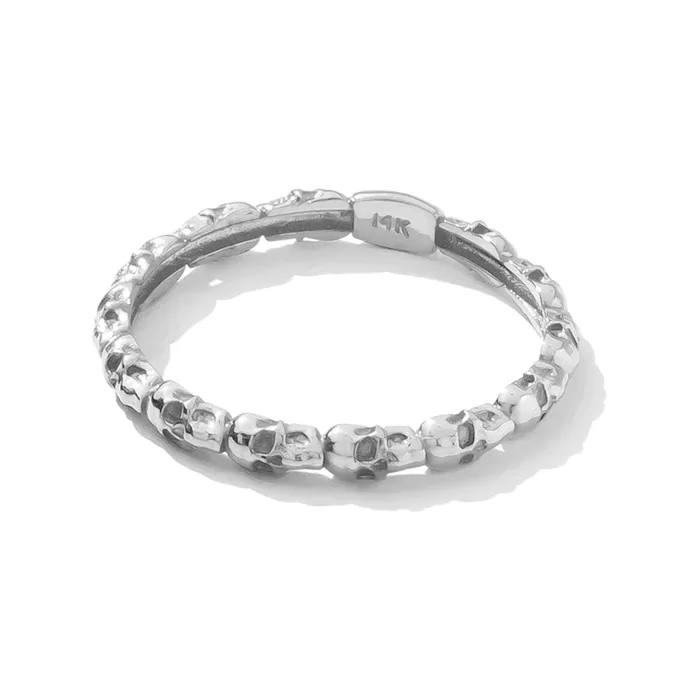 Tawapa Stacked Skulls Ring in Gold Rings
