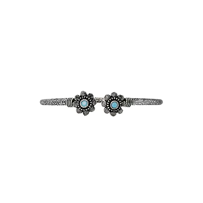 Teejh Anju Silver Oxidised Floral Bracelet Teejh Bracelets Teejh Anju Silver Oxidised Floral Bracelet Teejh Bracelets