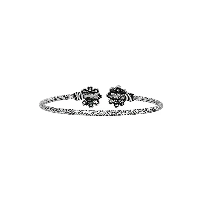 Teejh Anju Silver Oxidised Floral Bracelet Teejh Bracelets Teejh Anju Silver Oxidised Floral Bracelet Teejh Bracelets