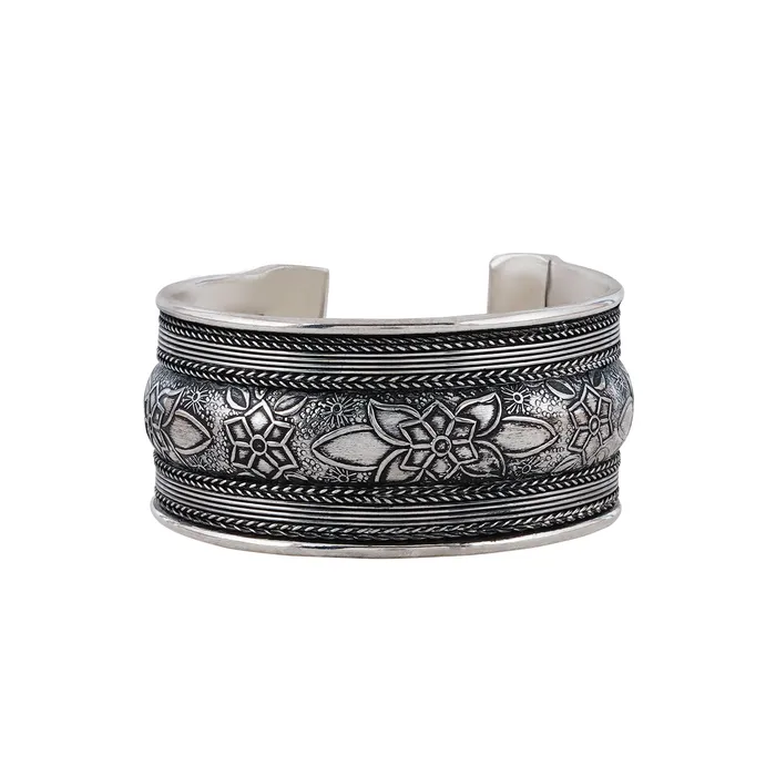 Teejh Bracelets Teejh Hamsah Silver Oxidised Cuff Bracelet Teejh Bracelets Teejh Hamsah Silver Oxidised Cuff Bracelet